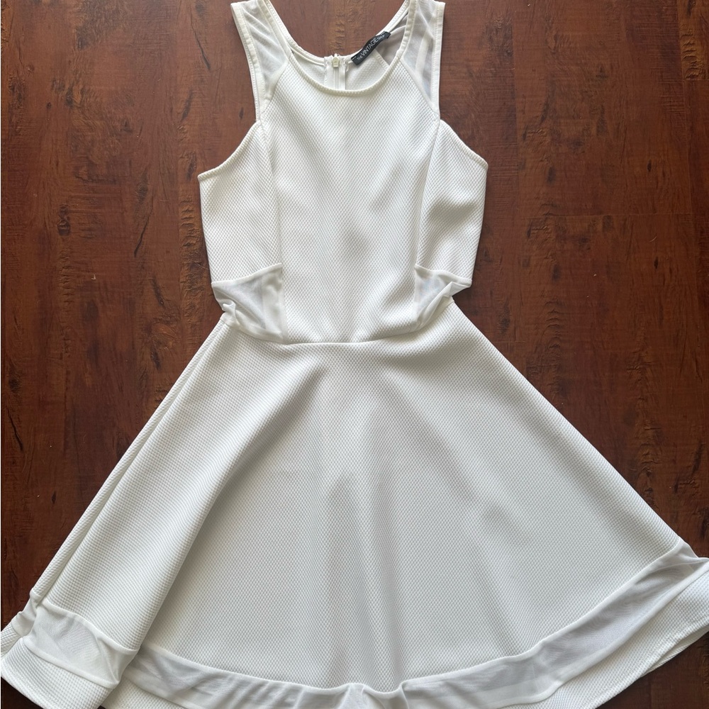 Elegant White Sleeveless skater dress  Dress